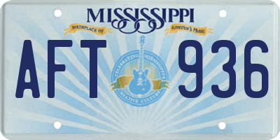 MS license plate AFT936