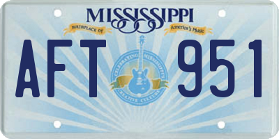 MS license plate AFT951