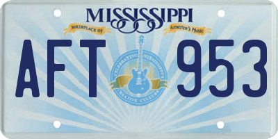 MS license plate AFT953
