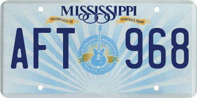 MS license plate AFT968