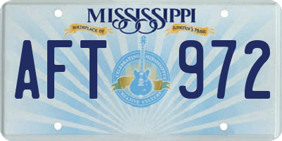 MS license plate AFT972
