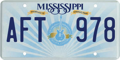 MS license plate AFT978