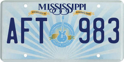 MS license plate AFT983