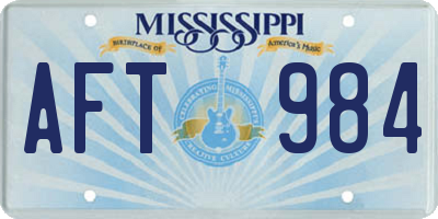 MS license plate AFT984