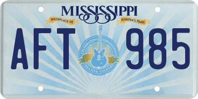 MS license plate AFT985