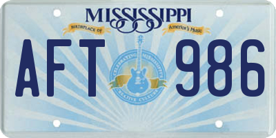 MS license plate AFT986