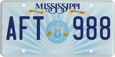 MS license plate AFT988