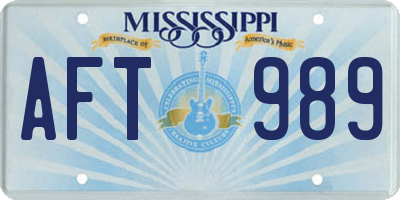 MS license plate AFT989