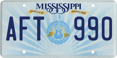 MS license plate AFT990