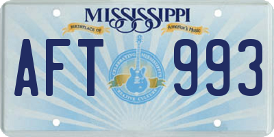 MS license plate AFT993