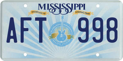 MS license plate AFT998