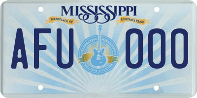 MS license plate AFU000