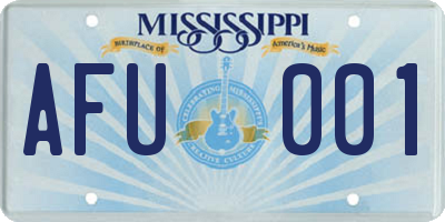 MS license plate AFU001