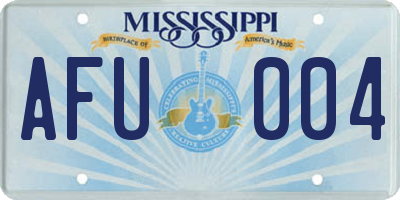 MS license plate AFU004