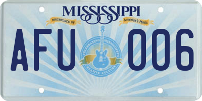 MS license plate AFU006