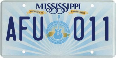 MS license plate AFU011