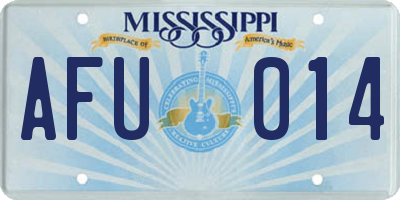 MS license plate AFU014