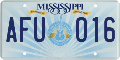 MS license plate AFU016
