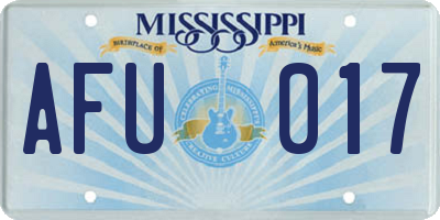 MS license plate AFU017