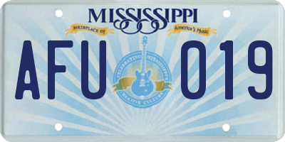 MS license plate AFU019