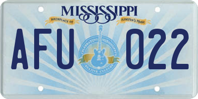 MS license plate AFU022