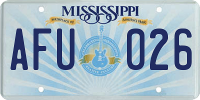 MS license plate AFU026