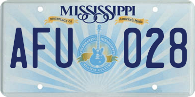 MS license plate AFU028