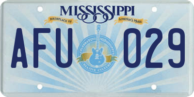 MS license plate AFU029
