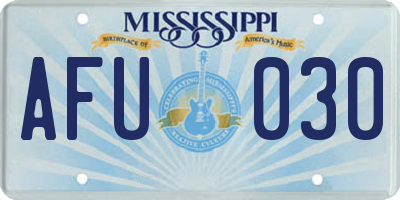 MS license plate AFU030