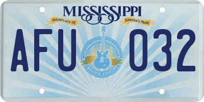 MS license plate AFU032