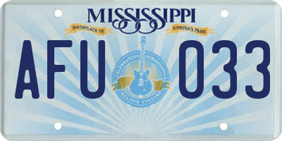 MS license plate AFU033