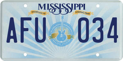 MS license plate AFU034