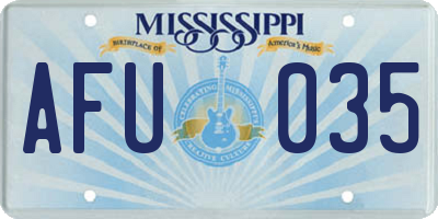 MS license plate AFU035
