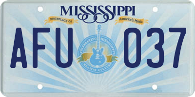 MS license plate AFU037