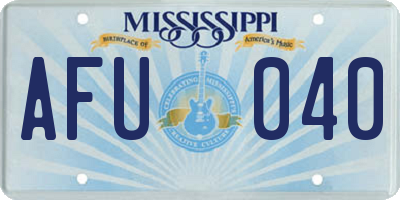 MS license plate AFU040
