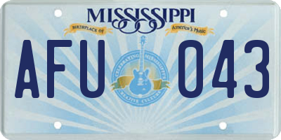 MS license plate AFU043