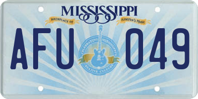 MS license plate AFU049