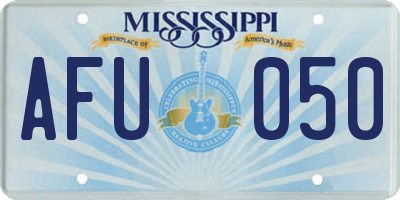 MS license plate AFU050