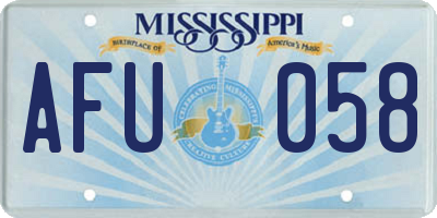 MS license plate AFU058
