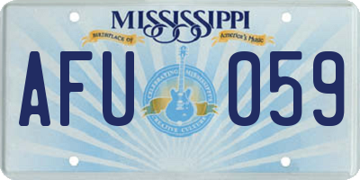 MS license plate AFU059