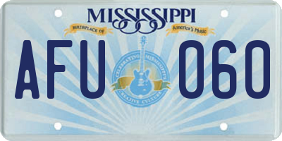 MS license plate AFU060