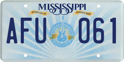 MS license plate AFU061