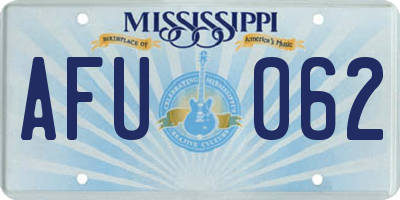 MS license plate AFU062