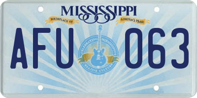 MS license plate AFU063
