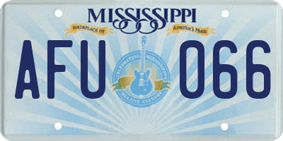 MS license plate AFU066