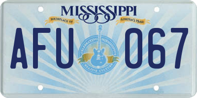 MS license plate AFU067