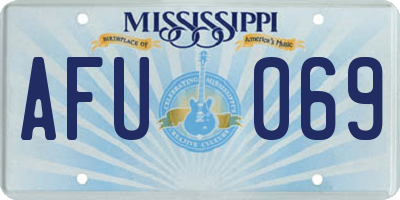 MS license plate AFU069