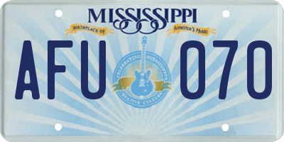 MS license plate AFU070