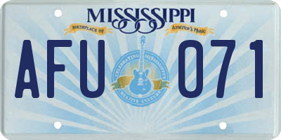 MS license plate AFU071