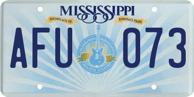 MS license plate AFU073